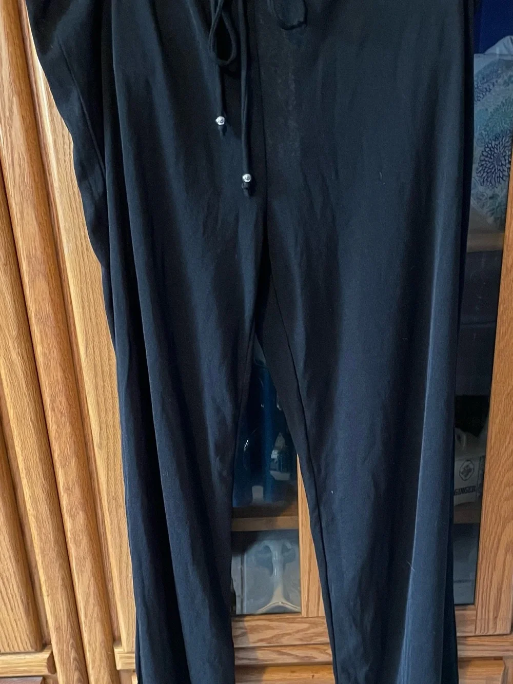 Black Wide-Leg Sheer Drawstring Beach Pants by J Valdi